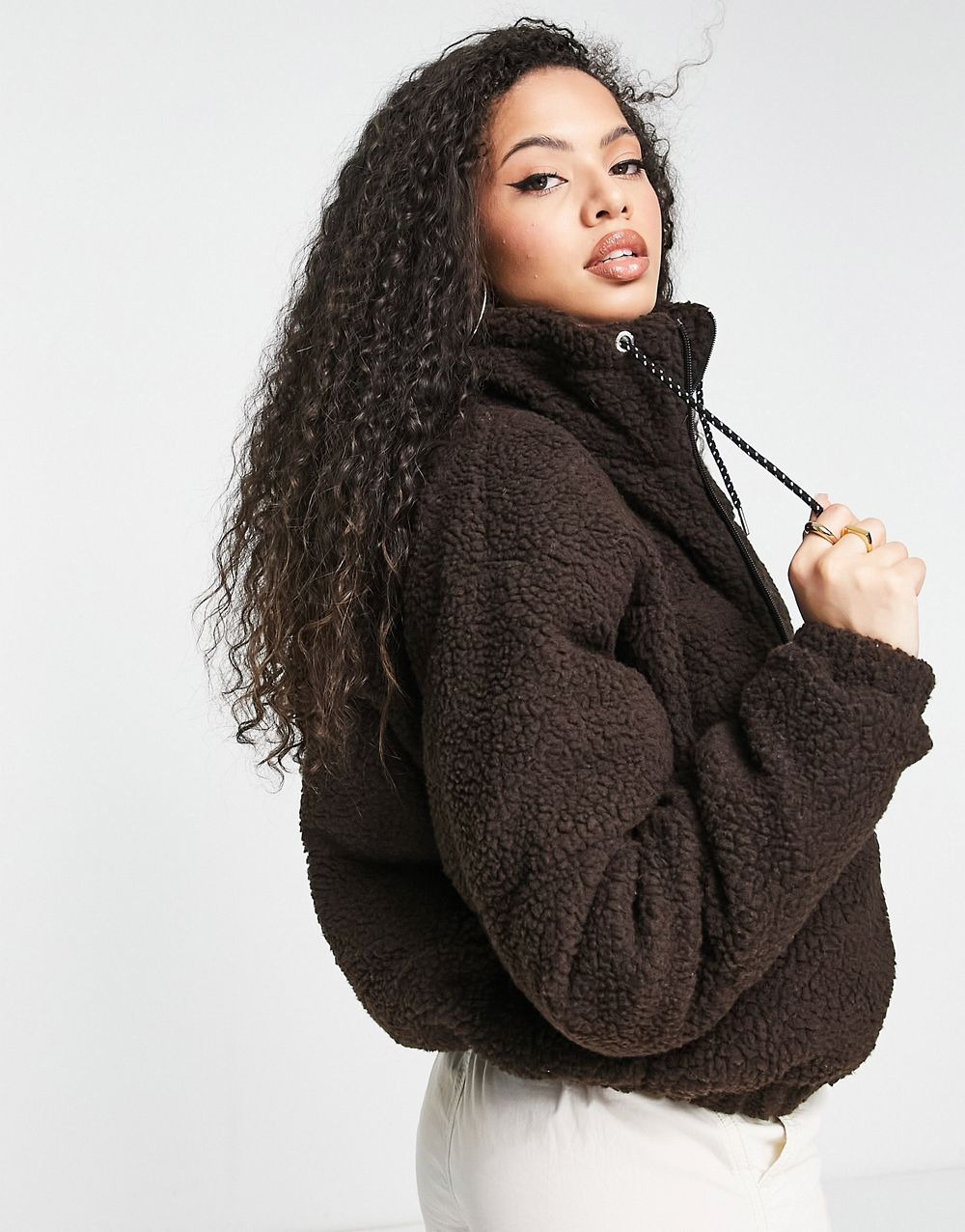 Jacket With Logo In Brown - Imagem 3